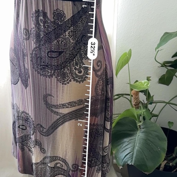 Y2k Purple paisley print midi dress with beaded straps #fairycore #y2kfashion - Picture 3 of 5